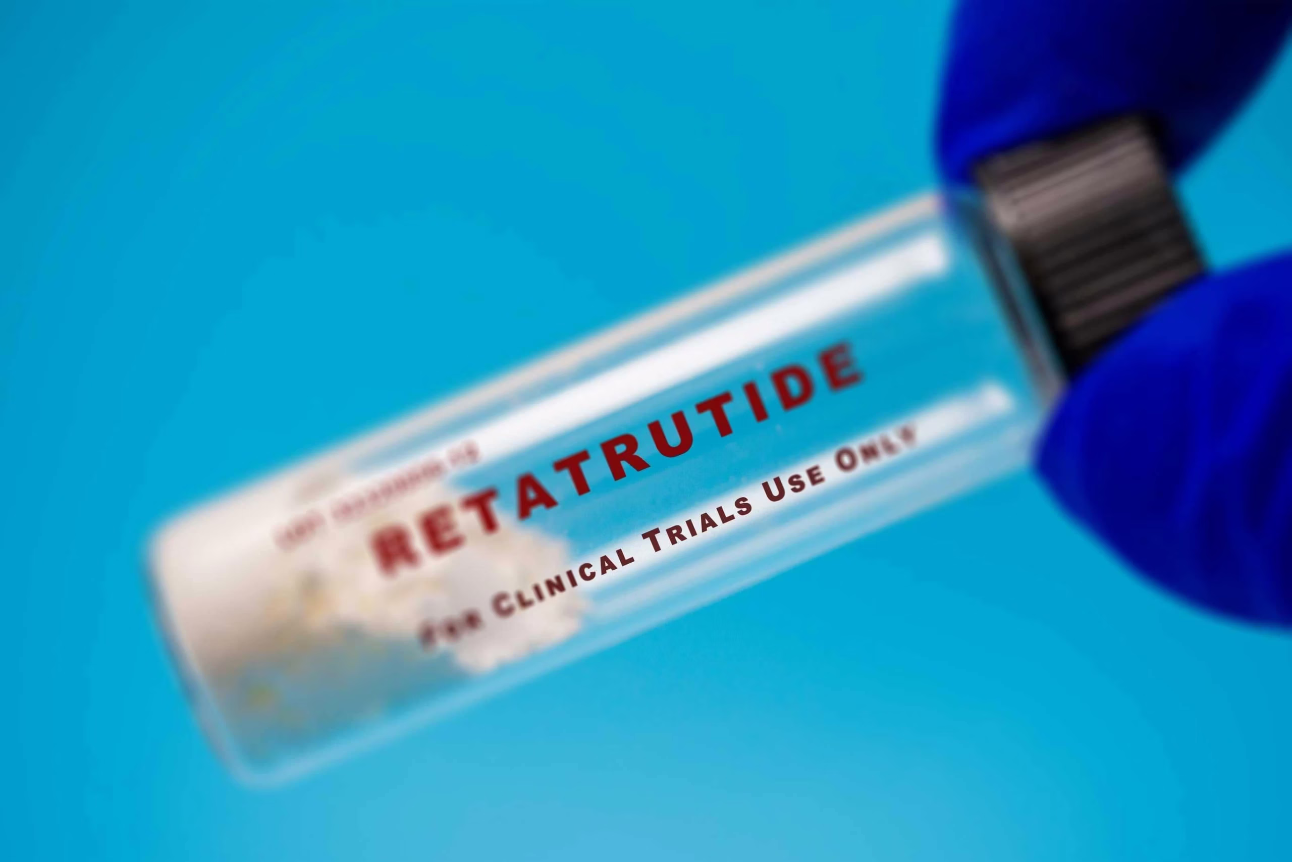 An Image showing a vial of Retatrutide Peptide Powder Used for Production of Injector Pens in UAE
